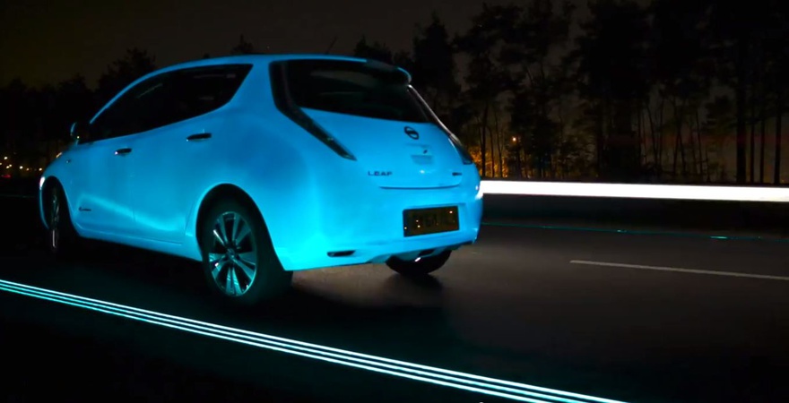 СВЕТЯЩИЙСЯ В ТЕМНОТЕ NISSAN LEAF