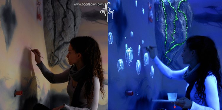 роспись невидимой флуоресцентной краской