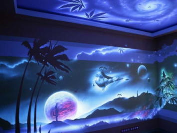 роспись стен светящейся краской роспись стен светящейся краской